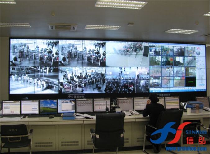 广州信弘55寸极窄边拼接屏在南海航保中心投入使用