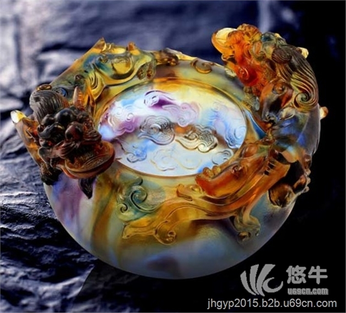 广州厂家定做琉璃工艺品双龙聚宝制定图1