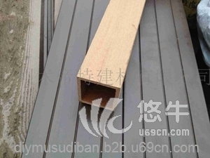 厂家木塑空心小方柱67H60户外生态木塑木塑防腐立柱护栏