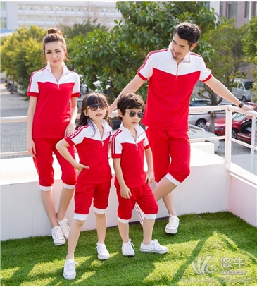2016幼儿园园服夏季新款红白色拼接运动休闲套装小学生班服定做