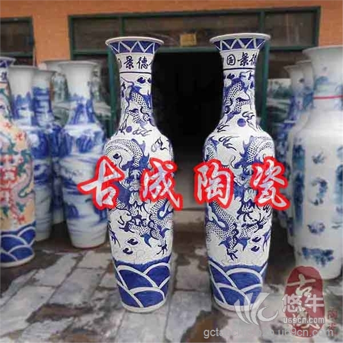 青花手绘落地大花瓶定做陶瓷大花瓶