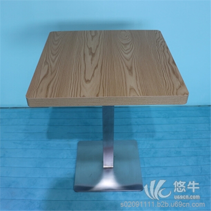 不锈钢桌脚方形实木餐桌咖啡桌厂家深圳快餐桌定做图1