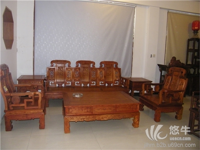 新中式家具，古典家具沙发，八宝祥和沙发6件套，红木价格，红木图片，缅甸花梨家具