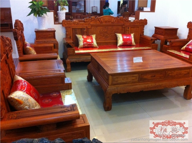 东阳雅典红木家具缅甸花梨的福临门沙发