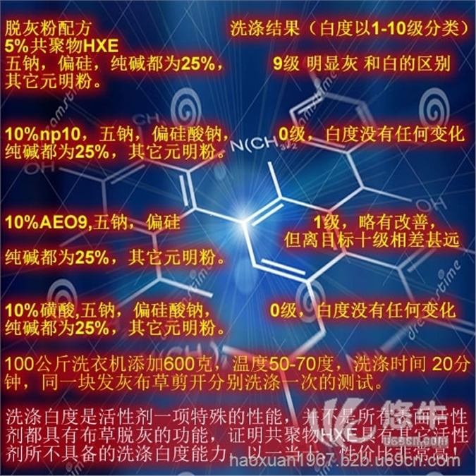 HXE增白洗衣粉最好的洗衣液用非离子表面活性剂