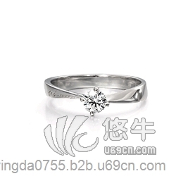 周生生珠宝18K金白色黄金钻石戒指结婚求婚戒指女70814R图1