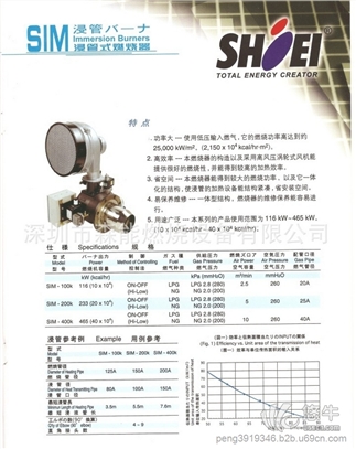 正英浸管式SIM-200K燃烧机SIM-100K燃烧器
