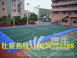 小学清远学校篮球场涂料地面翻新图1
