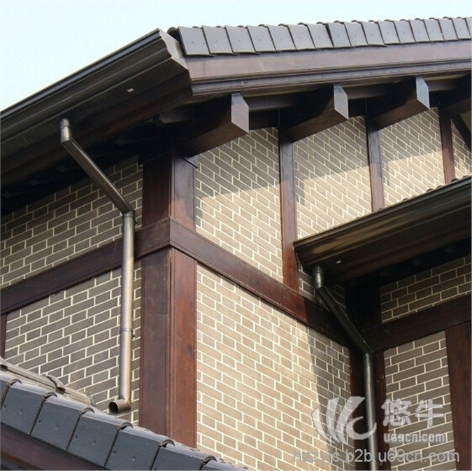 海南彩铝别墅屋面落水金属铝合金矩形方管彩铝檐沟落水系统