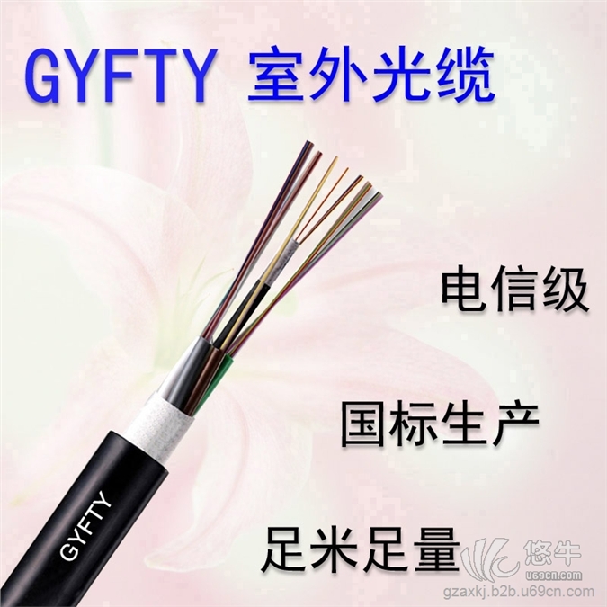 GYFTY室外光缆4芯松套层绞式非金属加强芯非铠装光缆图1