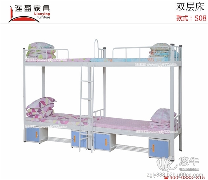 宜昌铁架双层床包装体积为0.13个方连盈家具图1