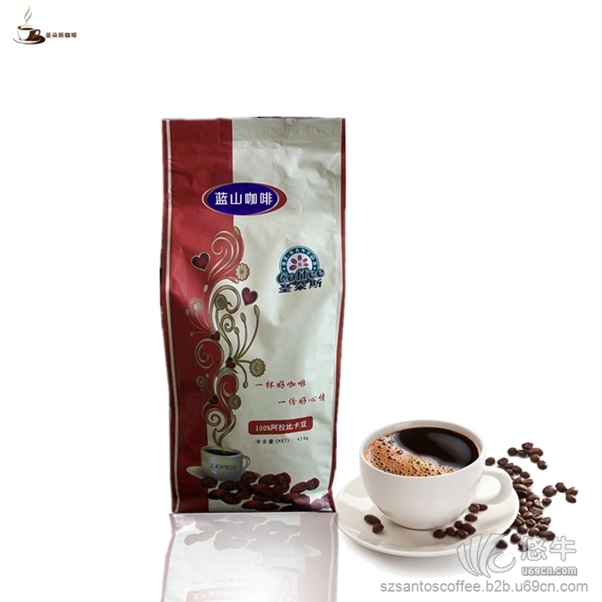 圣朵斯蓝山咖啡豆进口生豆烘焙可现磨咖啡粉454g