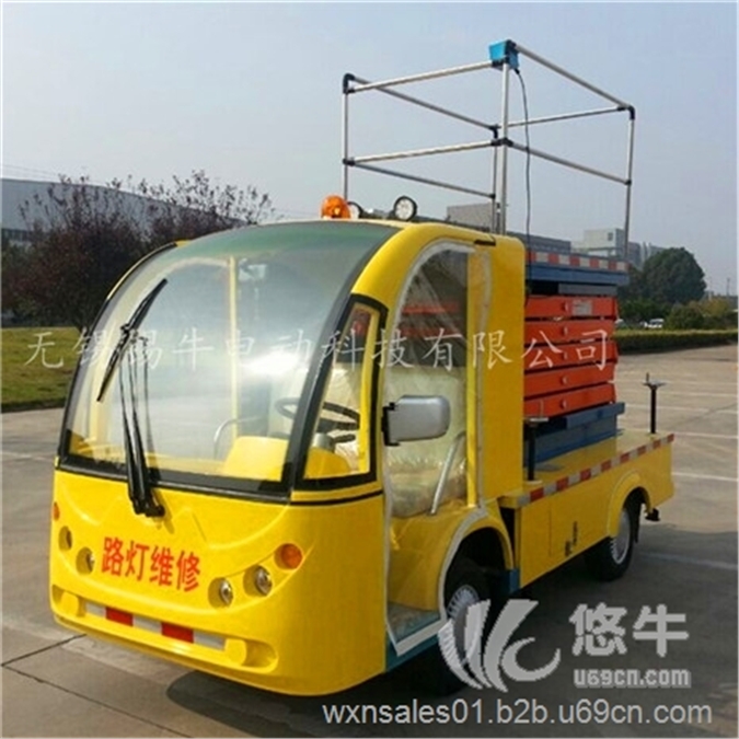 杭州双人电动高空升降车，四轮维修车，低耗能