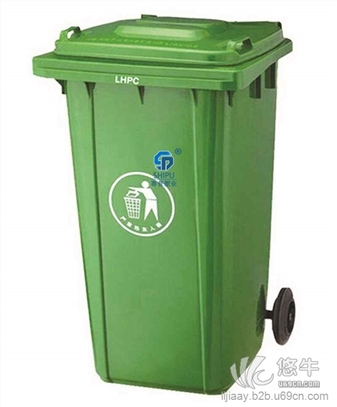 重庆渝中区240L移动车载式塑料垃圾桶图1