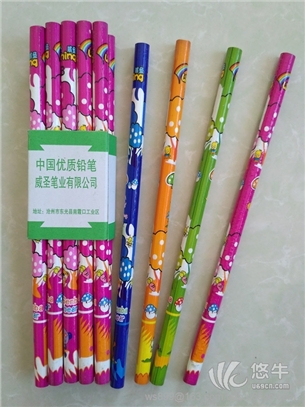 威圣卡通4色套膜铅笔/双切铅笔/HB铅笔