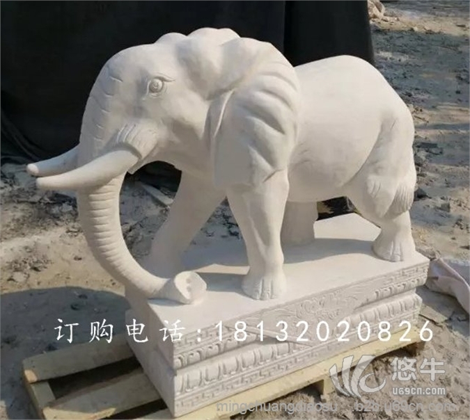 大象石雕汉白玉大象
