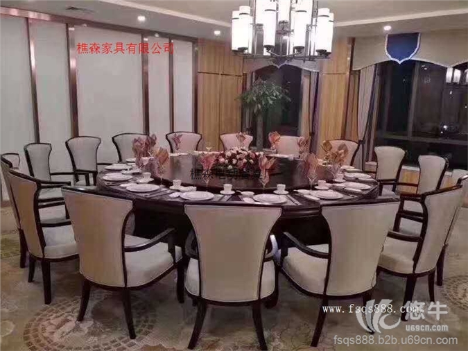 新中式酒店电动餐桌图1